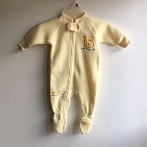 Carter’s Infant Yellow Duckling Baby Footie Onesie One Piece Soft Warm Zip New